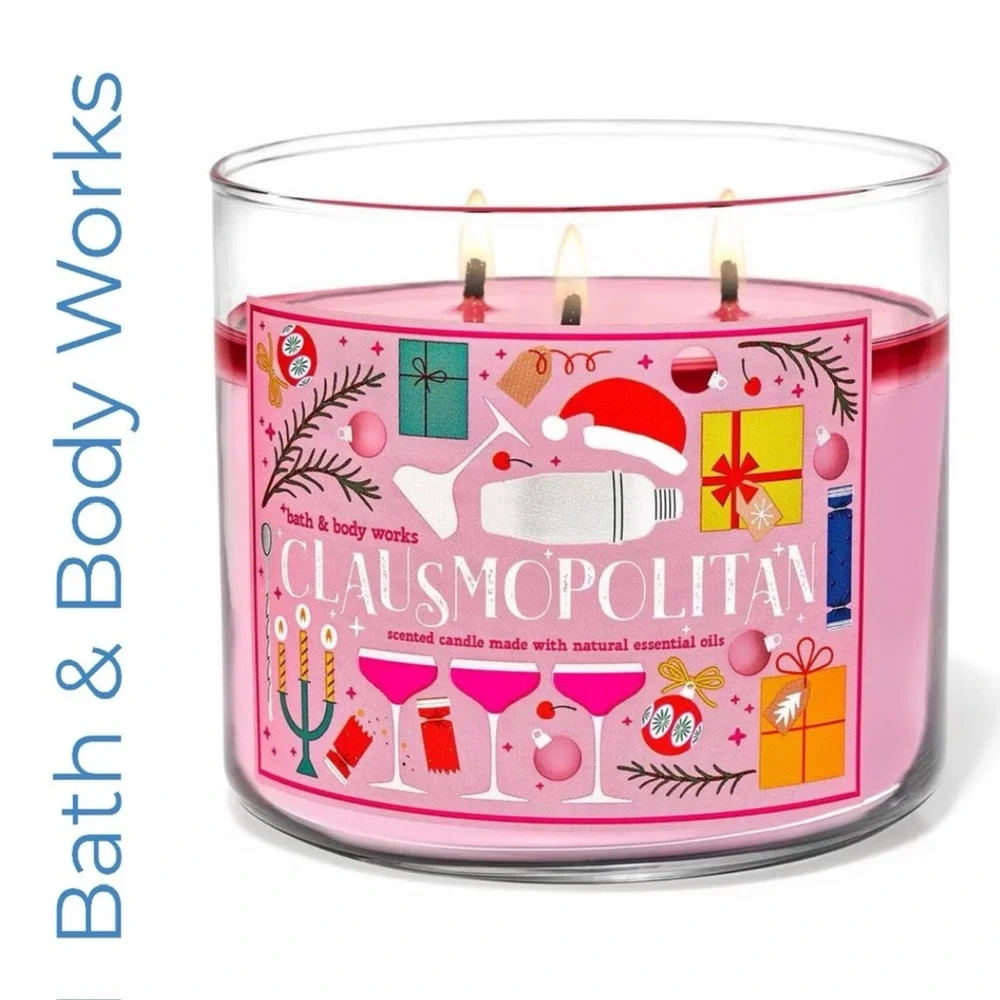 Bath & Body Works Clausmopolitan 3 Wick Candle With Decorative Lid